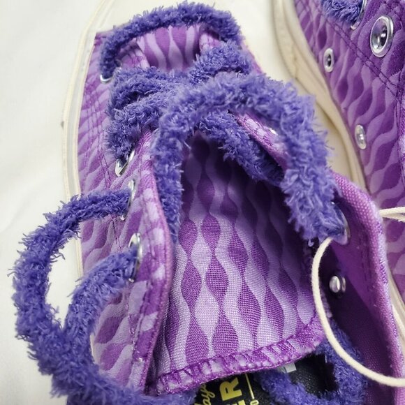 Converse Chuck Taylor All Star Low Top Purple Wavy Fuzzy Lace Sneakers 5M/7W - Picture 9 of 13